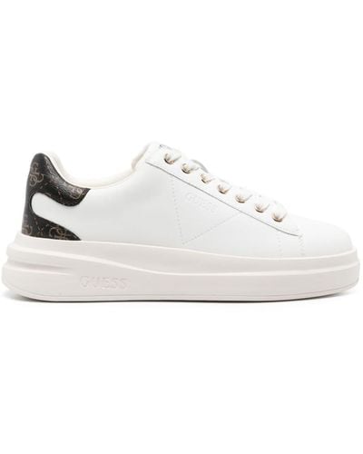 Guess USA Elbina Leather Trainers - White