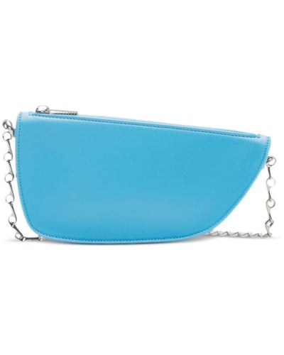 Burberry Mini Shield Leather Shoulder Bag - Blue