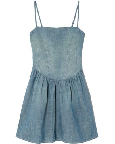 RE/DONE Mini-jurk Met Korset - Blauw