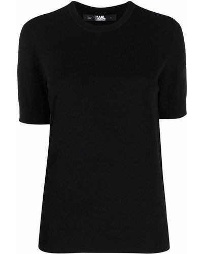 Karl Lagerfeld Top con effetto jacquard - Nero