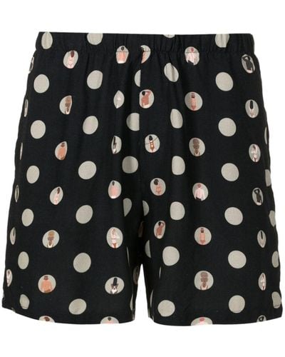 Amir Slama Polka Dot-print Deck Shorts - Black