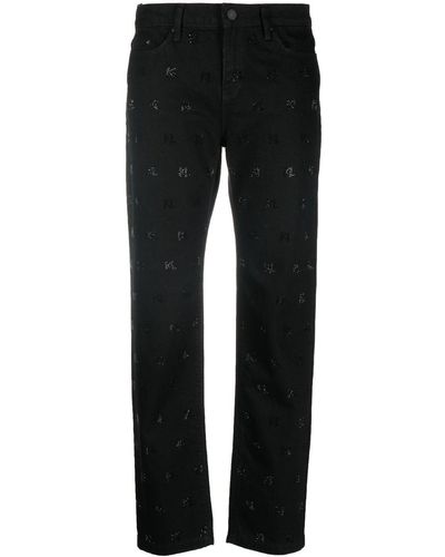 Karl Lagerfeld Jeans dritti con monogramma - Nero