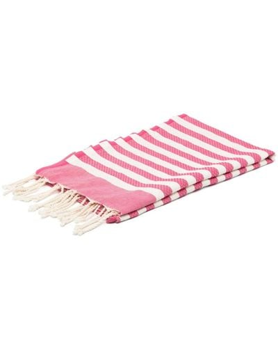 Mc2 Saint Barth Striped Jacquard Beach Towel - Pink