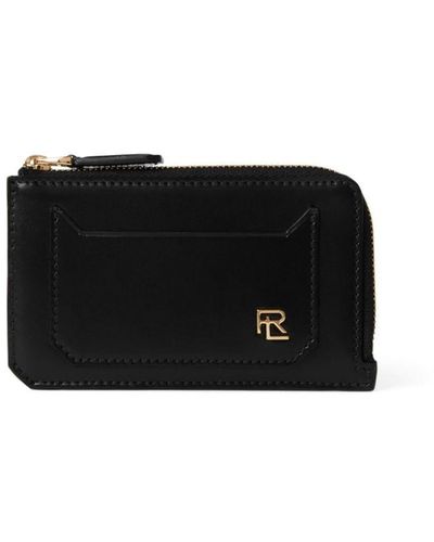 Ralph Lauren Collection Logo-plaque Zipped Leather Wallet - Black