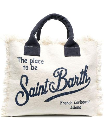 Mc2 Saint Barth Vanity Fringed Tote Bag - Blue