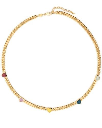 Missoma Heart Gemstone Charm Chain Necklace - White