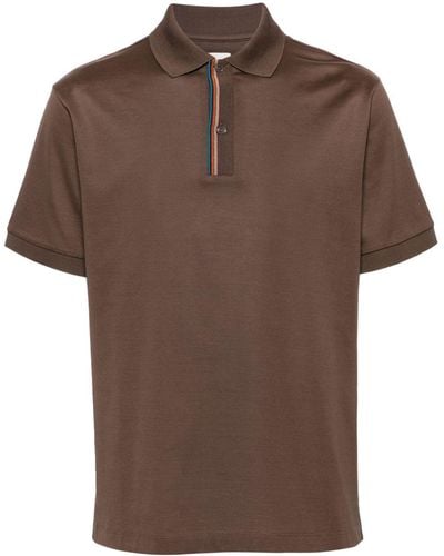 Paul Smith Piqué-weave Cotton Polo Shirt - Brown