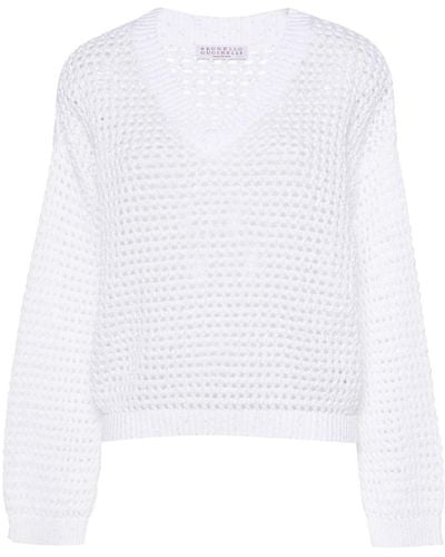 Brunello Cucinelli Sequin-embellished Sweater - White