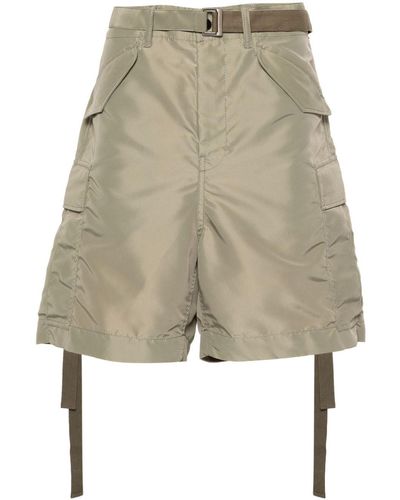 Sacai Gabardine Cargo Shorts - Natural