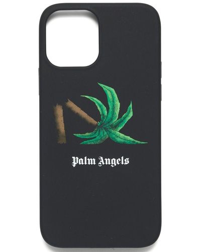Palm Angels Iphone 12 Pro Max Hoesje Met Logoprint - Zwart