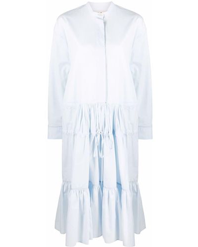 Marni Tiered Ruched Dress - Blue