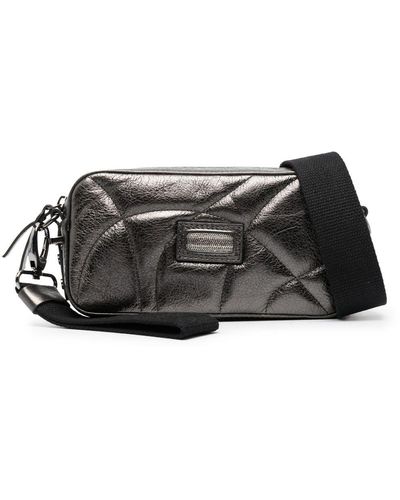 Peserico Quilted-finish Leather Crossbody Bag - Black