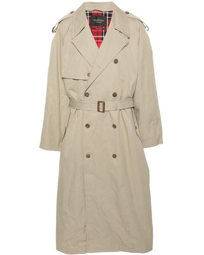 Balenciaga Belted Maxi Trench Coat - Natural