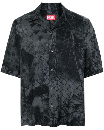 DIESEL S-bristol Camouflower-print Shirt - Black