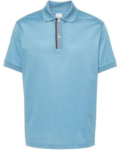 Paul Smith Artist Stripe Piqué Polo Shirt - Blue