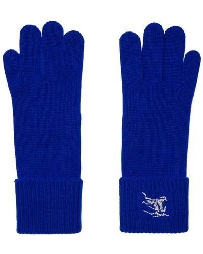 Burberry ファインニット 手袋 - ブルー