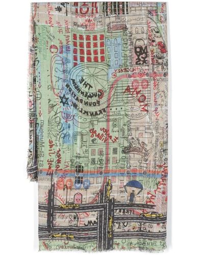 Faliero Sarti X Paolo Fiumi foulard à imprimé New York City - Gris