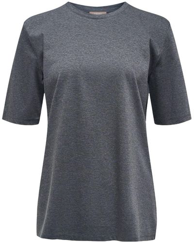 12 STOREEZ T-shirt en coton à design chiné - Gris