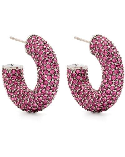 AMINA MUADDI Cameron Hoop Earrings - Pink