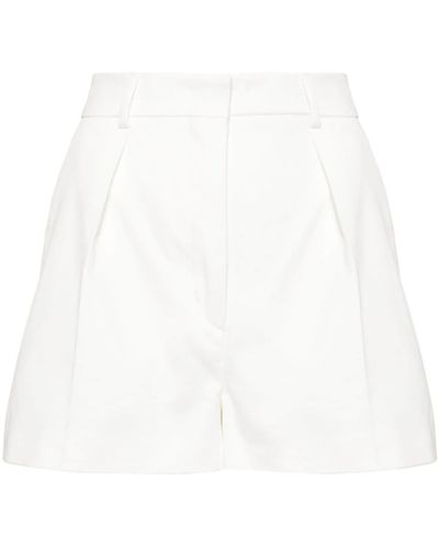 Sportmax Cotton Twill Pleated Shorts - White