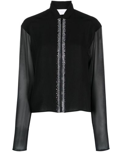 Genny Crystal-embellished Silk Top - Black