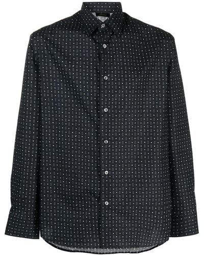 Brioni Polka Dot-print Cotton Shirt - Black