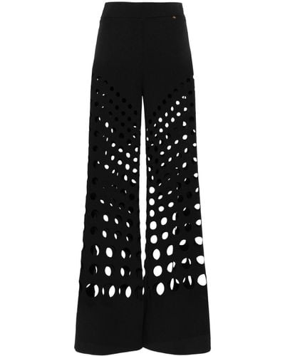 Nissa Cut-out Palazzo Trousers - Black