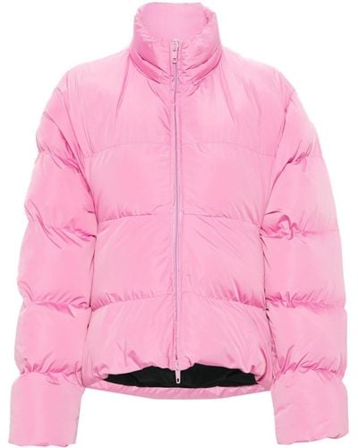 Balenciaga Embroidered-logo Puffer Jacket - Pink