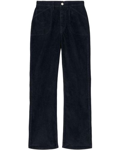 RE/DONE Flared Cropped Corduroy Pants - Blue