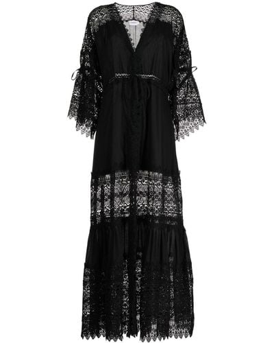 Charo Ruiz Marguerita Lace-trim Maxi Dress - Black