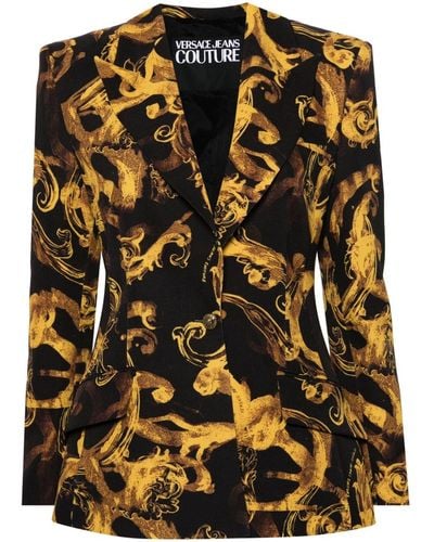 Versace Jeans Couture Sakko mit Barocco-Print - Schwarz