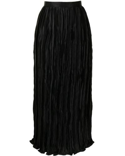 Andrew Gn Silk-satin Pleated Pencil Skirt - Black