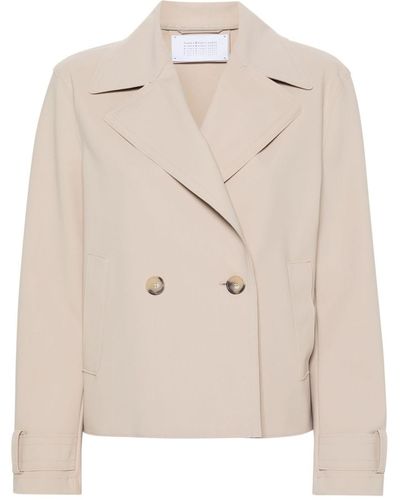 Harris Wharf London Double-breasted Cropped Jacket - Natural