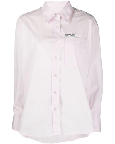 Closed Logo-print Long-sleeved Shirt - Pink