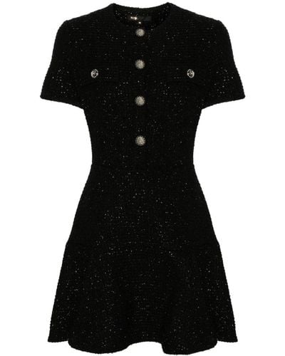 Maje Tweed Mini-jurk - Zwart