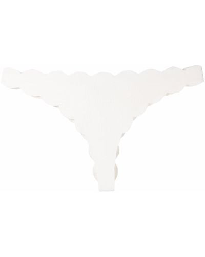 Marysia Swim Antibes Scallop-edge Bikini Bottoms - White