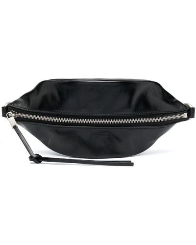 Jil Sander Logo-embossed Leather Belt Bag - Black
