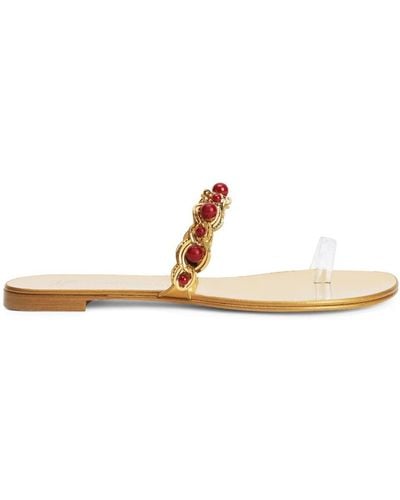 Giuseppe Zanotti Marguerithe Bead-embellished Sandals - White