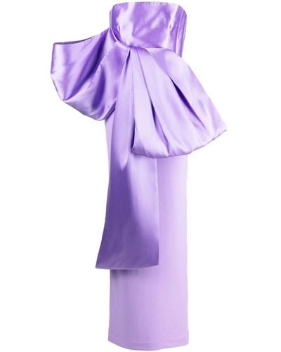 Solace London Maeve Bow-embellished Gown - Purple