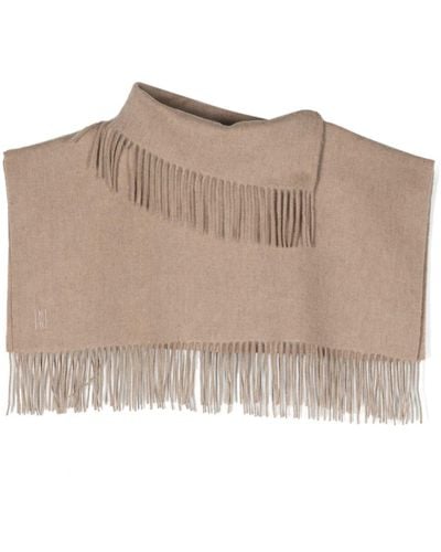 By Malene Birger Fringed Wool Cropped Poncho - Natural