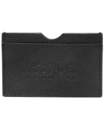 MM6 by Maison Martin Margiela Numbers-motif Leather Card Holder - Black