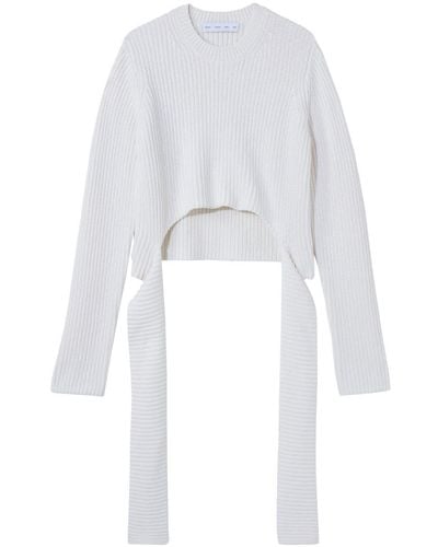 Proenza Schouler Ribbed-knit Wrap Sweater - White
