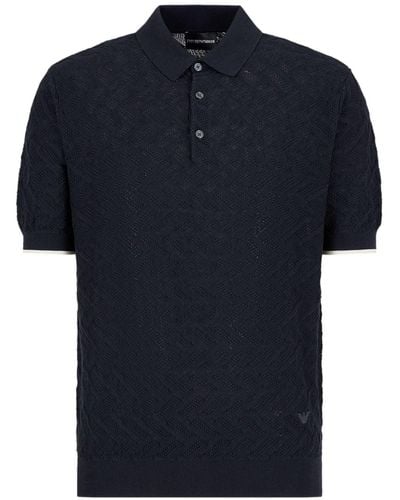 Emporio Armani Poloshirt Met Patroon - Blauw