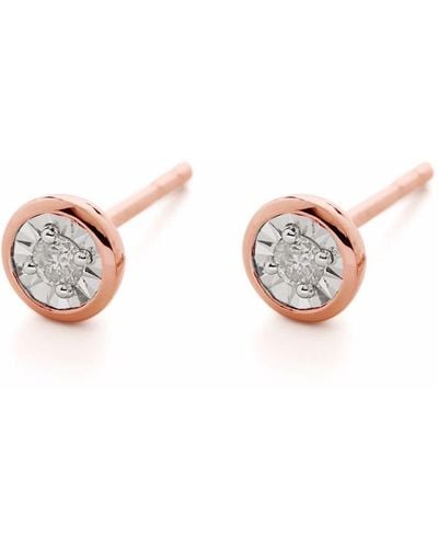 Monica Vinader Diamond Essential Stud Earrings - Pink