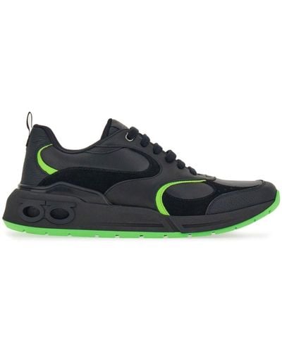 Ferragamo Sneaker With Color Inserts - Green