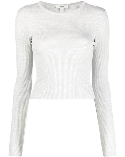Agolde Crew-neck Rib-knit Sweater - White
