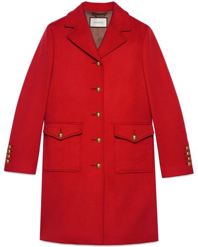 Gucci Wool Coat With Double G - Red