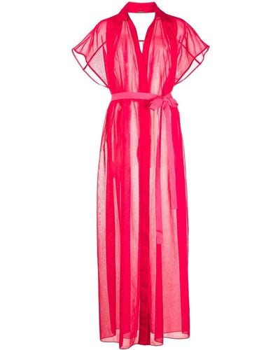 Adam Lippes Kleid mit Bindegürtel - Pink