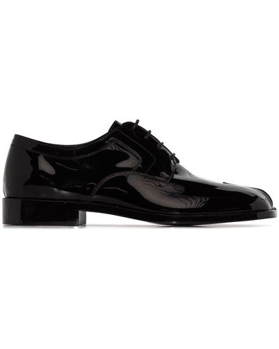 Maison Margiela Tabi Leather Lace-up Shoes - Black
