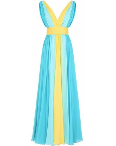 Dolce & Gabbana Sleeveless Silk Gown - Blue